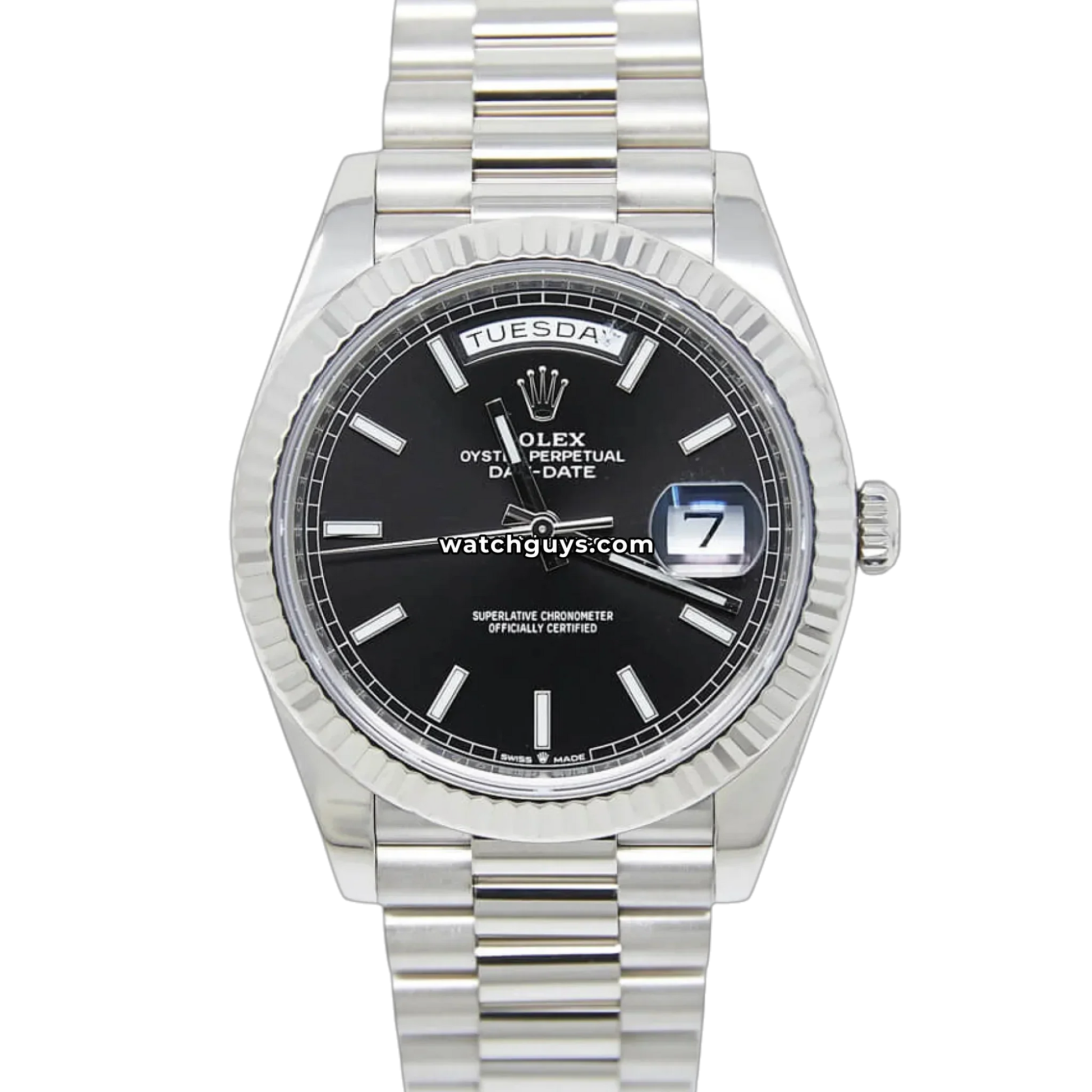 Rolex Day-Date 228239 Black 18k White Gold