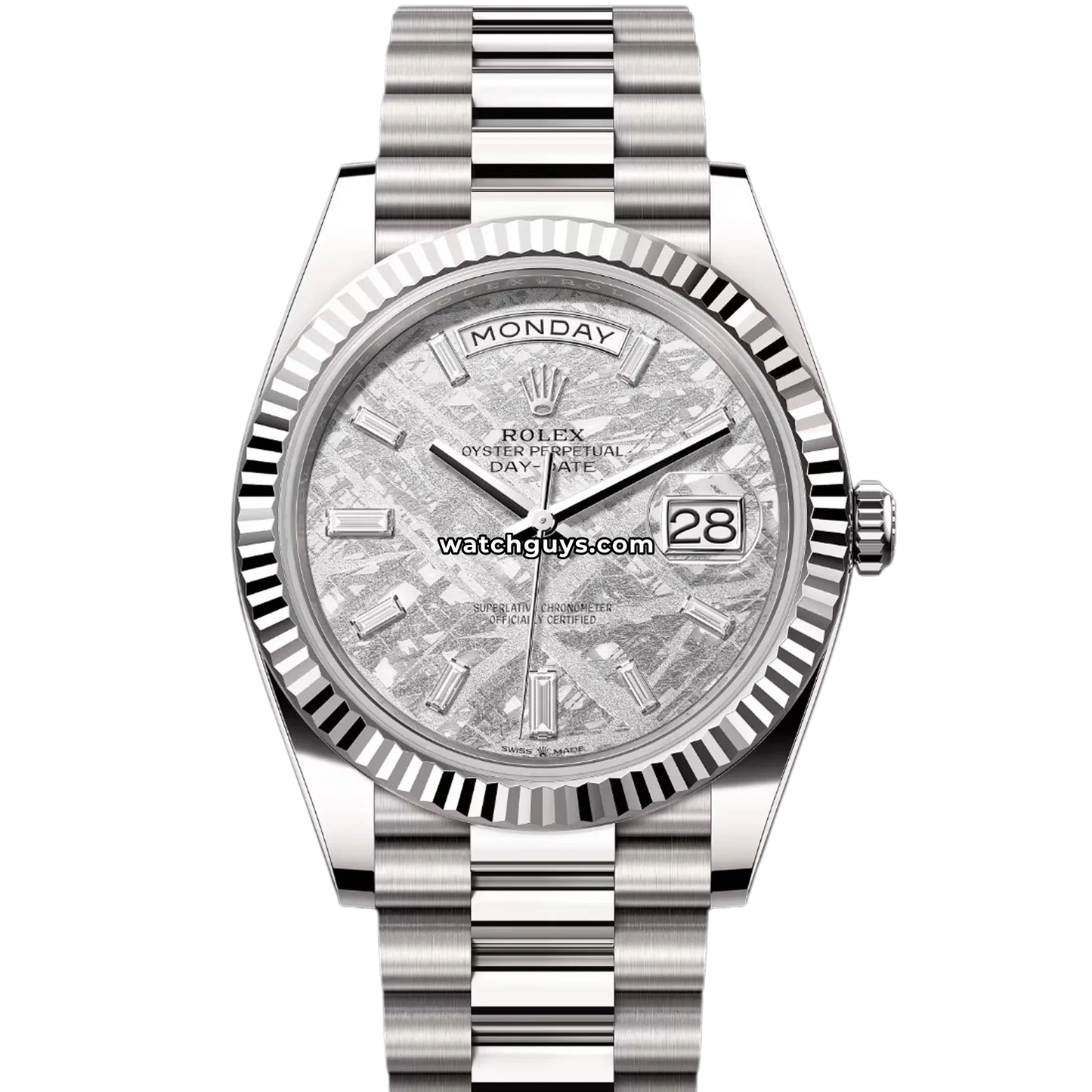Rolex Day-Date 228239 Meteorite Diamond Baguette