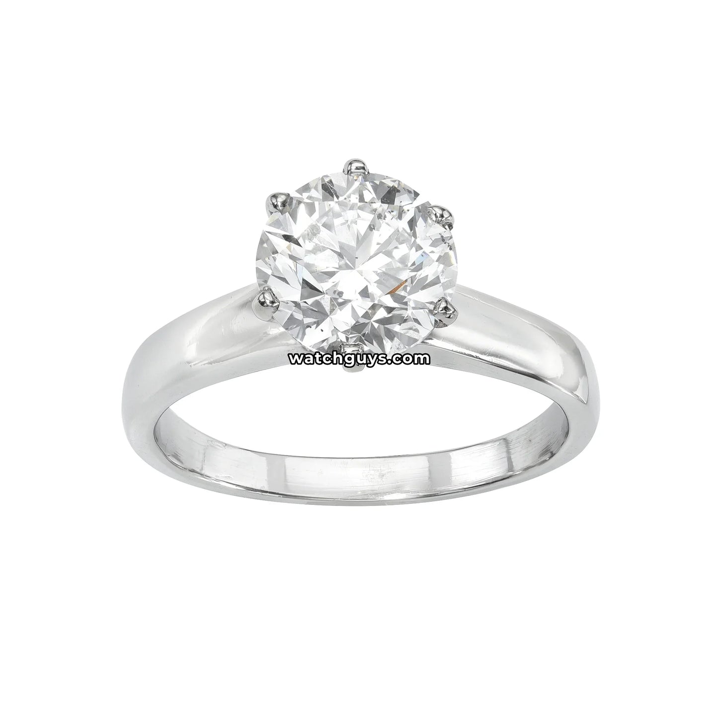 Solitaire Diamond Engagement Ring 2.00 Carat 14K White Gold GIA Certified