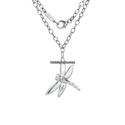 Tiffany & Co. Dragonfly Diamond Necklace 18K White Gold