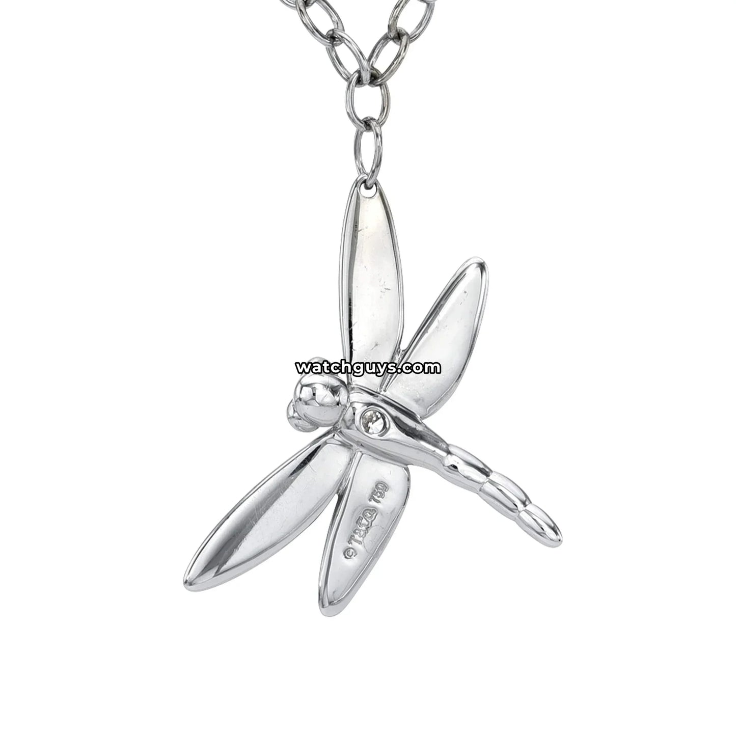 Tiffany & Co. Dragonfly Diamond Necklace 18K White Gold